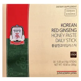 JungKwanJang, Ежедневная паста с корейским медом и красным женьшенем, 30 шт. По 10 г (0,35 унции)