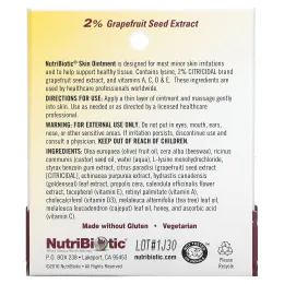 NutriBiotic, Мазь для кожи, 2 % экстракта семян грейпфрута и лизина, 0,5 жидкой унции (15 мл)