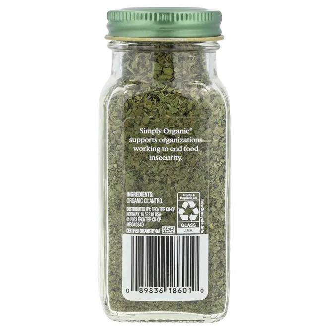 Simply Organic, Кинза, 0.78 унций (22 г)