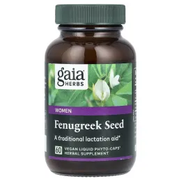 Gaia Herbs, Семена пажитника для женщин, 60 веганских жидких фитокапсул