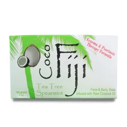Organic Fiji, Органическое кокосовое мыло для лица и тела, чайное дерево и мята, 198 г