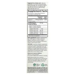 Garden of Life, Kind Organics, Веганский D3, 1000 МЕ, ванильный спрей, 2 унции (60 мл)