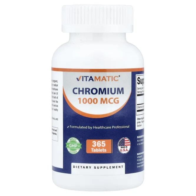 Vitamatic, хром, 1000 мкг, 365 таблеток