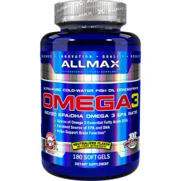 ALLMAX, рыбий жир с омега-3 кислотами, сверхчистый рыбий жир из холодноводной рыбы, 180 мягких желатиновых капсул