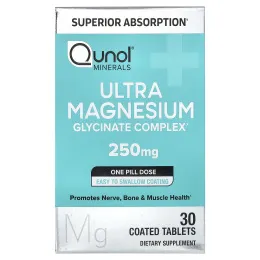 Qunol, Ultra Magnesium, 250 мг, 30 таблеток, покрытых оболочкой