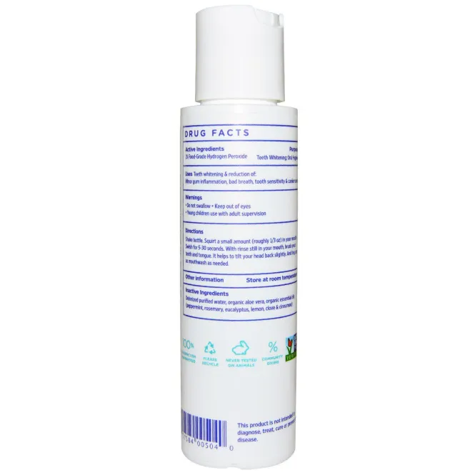 Essential Oxygen, Органическая жидкость для полоскания рта, перечная мята, 3 жидких унции (88 мл)