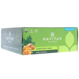 Navitas Organics, Чудо-пища + батончики, мака и клен, 12 батончиков, 16,8 унц. (480 г)