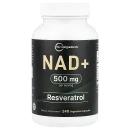 Micro Ingredients, NAD+, 240 вегетарианских капсул