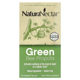 NaturaNectar, Green Bee Propolis, 60 вегетарианских капсул