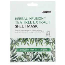 Avarelle, Herbal Infusion, Tea Tree Extract Sheet Mask, 1 Sheet, 0.7 oz (20 g)