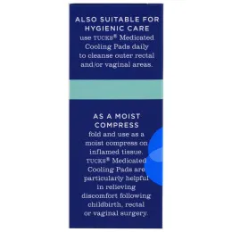 Tucks, Пропитанные лекарством охлаждающие подушечки, 40 подушечек