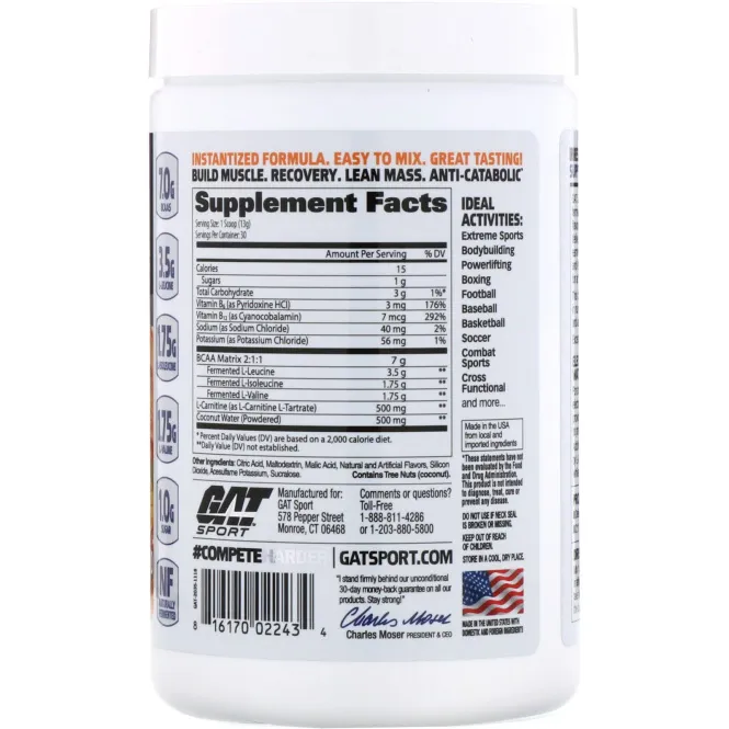 GAT, Аминокислоты с разветвленной цепью Flexx, ананас и манго, 13,7 унц. (390 г)