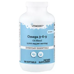 Vitacost, смесь масел омега 3-6-9, 300 капсул (1000 мг в 1 капсуле)