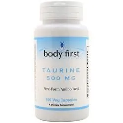 Body First, Таурин (500 мг) 100 вегетарианских капсул