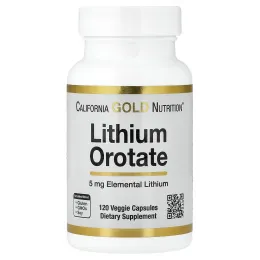 California Gold Nutrition, оротат лития, 5 мг, 120 растительных капсул