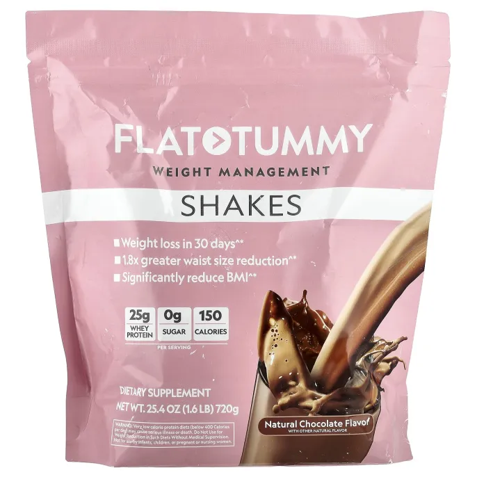 Flat Tummy, коктейли, натуральный шоколад, 720 г (1,6 фунта)