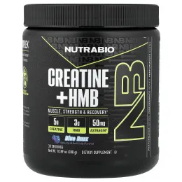NutraBio, креатин + HMB, голубая малина, 308 г (10,89 унции)