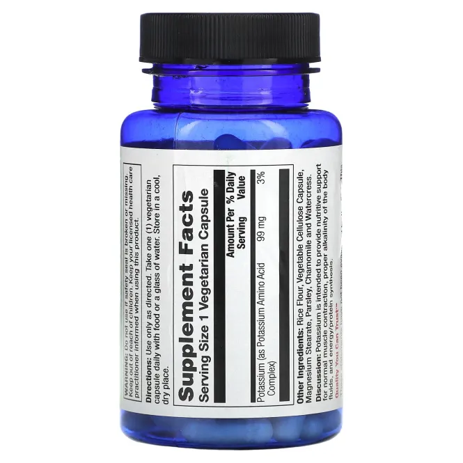 Nature's Life, Калий, 99 мг, 100 вегетарианских капсул