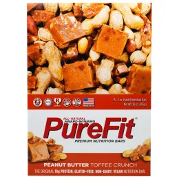 Purefit, Premium Nutrition Bars, Хрустящие Ириски с Арахисовым Маслом, 15 батончиков по 2 унции (57 г) каждый