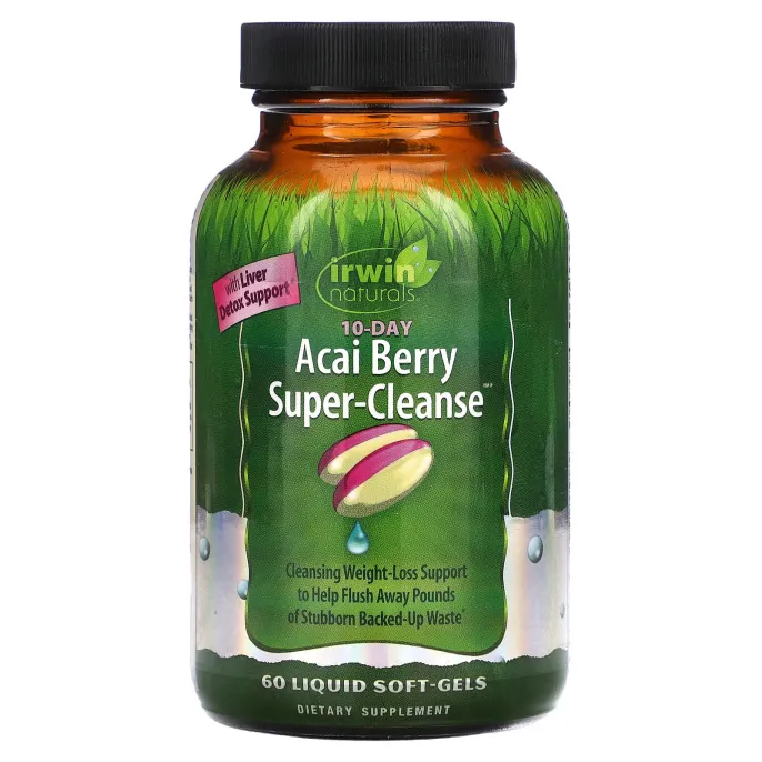 Irwin Naturals, 10-дневное супер-очищение ягод Асаи 60 гелей