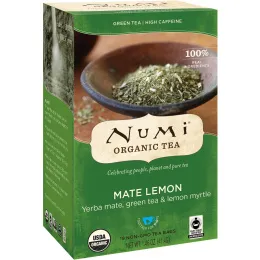 Numi Tea, Organic Tea, Green Tea, Mate Lemon, 18 Tea Bags, 1.46 oz (41.4 g)
