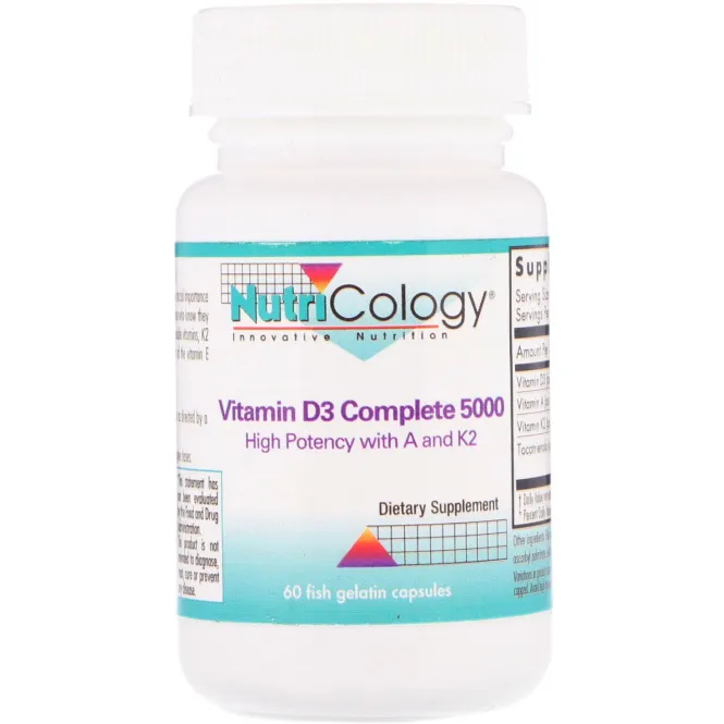 Nutricology, Vitamin D3 Complete 5000, 60 Fish Gelatin Capsules