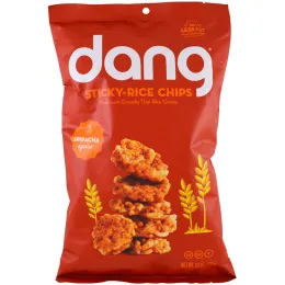 Dang Foods LLC, Чипсы из клейкого риса, шрирача, 3,5 унций (100 г)