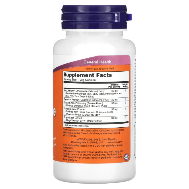 NOW Foods, Увлажняющее средство для глаз с MaquiBright, 60 растительных капсул