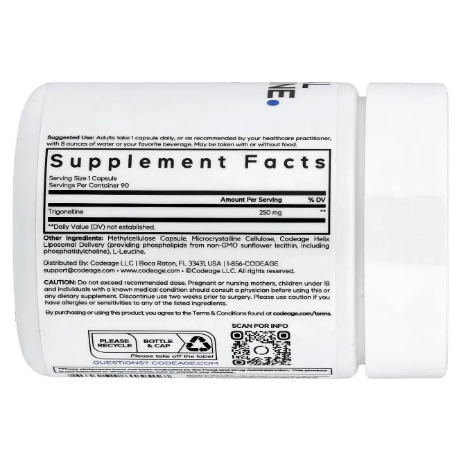 Codeage, Liposomal Trigonelline, 90 растительных капсул