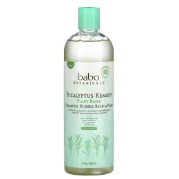 Babo Botanicals, Eucalyptus Remedy, Plant Based 3-In-1 Shampoo, Bubble Bath & Wash, 15 fl oz (450 ml)