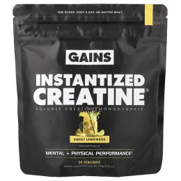 GAINS, растворимый моногидрат креатина, со вкусом сладкого лимонада, 249 г (8,78 унции)