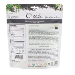 Organic Traditions, Черный кунжут, семена, 8 унций (227 г)