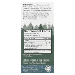 Fungi Perfecti, "Трутовик для защиты организма" из серии "Грибы для защиты организма", грибной препарат на основе трутовика для поддержания здоровья сердца, 60 капсул в растительной оболочке