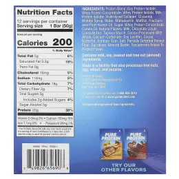 Pure Protein, батончик без глютена, жевательная шоколадная крошка, 12 батончиков по 50 г (1,76 унции)