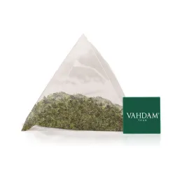 Vahdam Teas, зеленый чай, мелодия мяты, 15 чайных пакетиков, 30 г (1,06 унции)