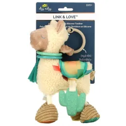 Itzy Ritzy, Link & Love, Activity Plush с силиконовым прорезывателем, от 0 месяцев, Llama, 1 прорезыватель