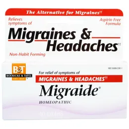 Boericke & Tafel, Migraide, формула максимальной силы от головной боли 40 таблеток
