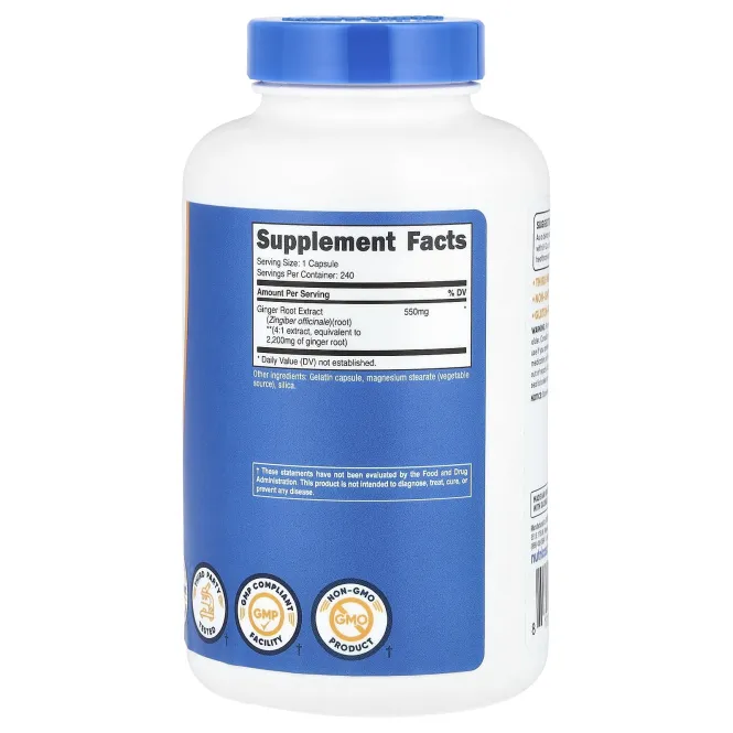 Nutricost, Экстракт корня имбиря, 2200 мг, 240 капсул