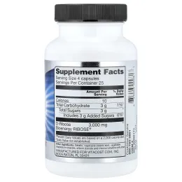 Vitacost, D-рибоза, 100 капсул (750 мг в 1 капсуле)