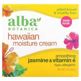 Alba Botanica, Hawaiian Moisture Cream, увлажняющий крем с жасмином и витамином E, 85 г (3 унции)