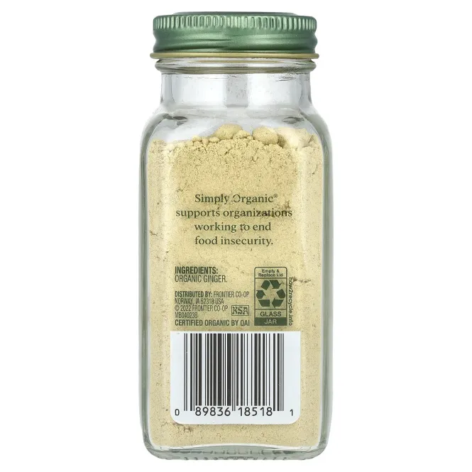 Simply Organic, Имбирь, 1,64 унции (46 г)