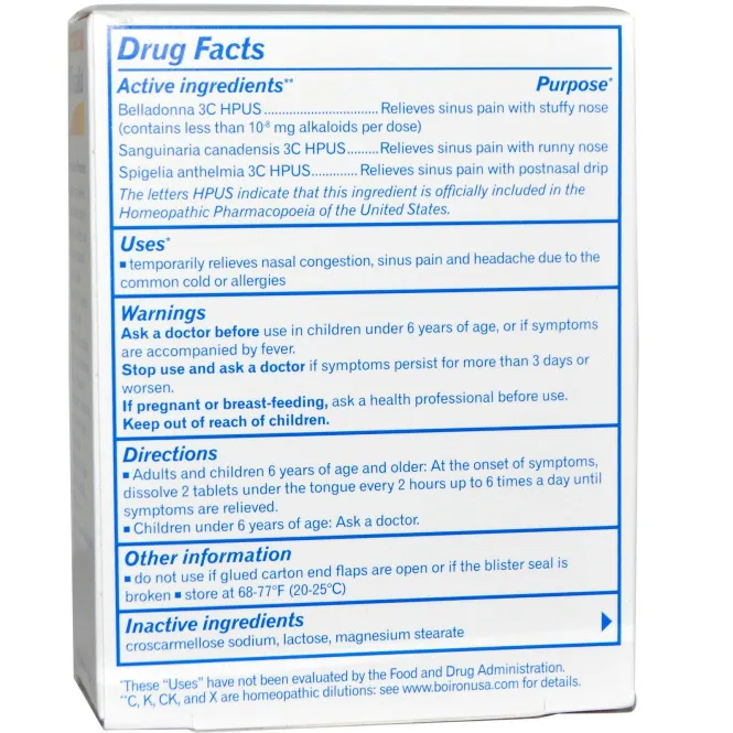 Boiron, Sinusalia 60 быстрорастворимых таблеток