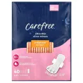 Carefree, Ultra Thin, ночные прокладки с крылышками, 40 штук