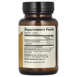 Dr. Mercola, органический пчелиный прополис, 30 капсул