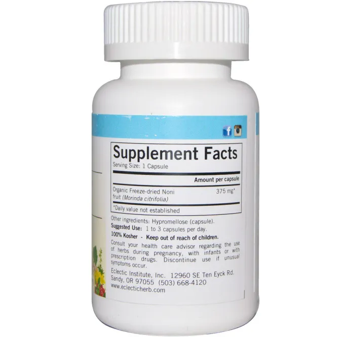 Eclectic Institute, Нони, 375 мг, 100 капсул на растительной основе