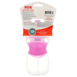 NUK, Прочная чашка с соломинкой, розовая, для малышей от 12 месяцев, 1 шт, 10 унций (300 мл)