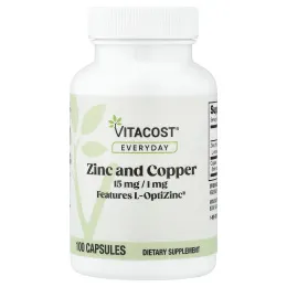 Vitacost, Everyday, цинк и медь, 100 капсул