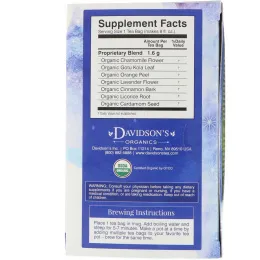 Davidson's Tea, Ayurvedic Infusions, Sleep, 25 Tea Bags, 1.41 oz (40 g)