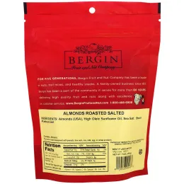 Bergin Fruit and Nut Company, Миндаль жареный, соленый, 198 г (7 унций)