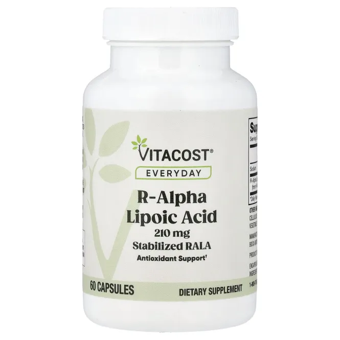 Vitacost, R-альфа-липоевая кислота, 210 мг, 60 капсул